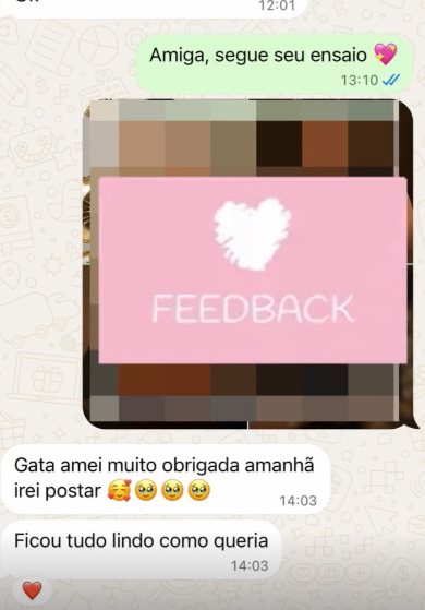 Print do feedback da cliente